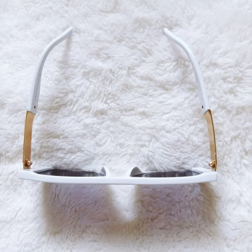 Inez White Oversized Square Sunglasses